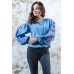 Embroidered blouse "Harmony" blue